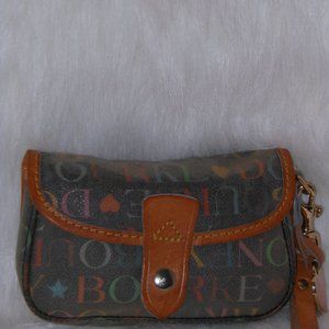 DOONEY & BOURKE CANVAS AND LEATHER WRISTLET